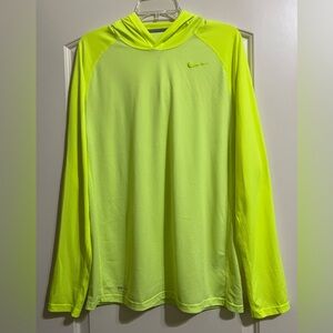 Nike Breathe Dri-FIT Swoosh Training Neon Men’s Lightweight Hoodie Pullover L